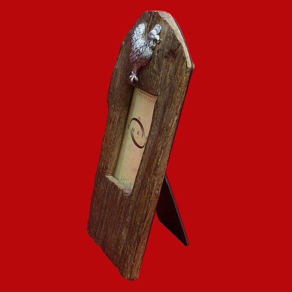 Vintage Enric Metal Rooster Wooden Photo Picture Frame - Picture 8 of 12